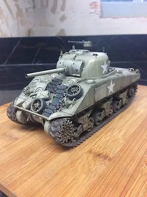 £65 • Buy 1/35 US M4 Sherman France 1944 Model Tank Kit Built And Painted