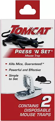 Tomcat Press 'N Set Mouse Trap Plastic Spring-Loaded Mouse Killer With Grab-Ta • $10.65