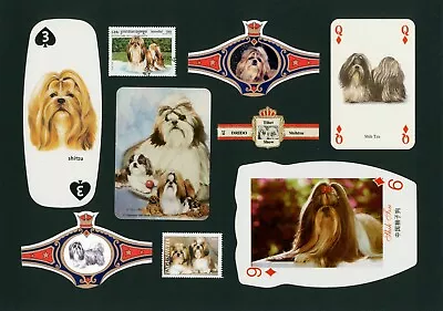£9.99 • Buy Shih Tzu Mounted Set Vintage Dog Collectible Cards And Bands Great Gift