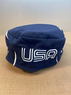 Torino 2006 Olympics Team USA Roots Navy Fleece Beret  Hat Size L/XL Adjustable • $9