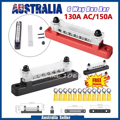 2pcs 6 Way Bus Bar Power Distribution 12V Rated Terminal Block For Auto Marine • $15.10