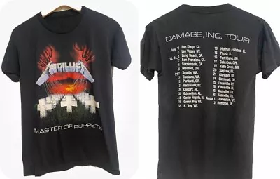 1986 Vintage Metallica Master Of Puppets Damage Inc Tour Shirt 50-50 • $65