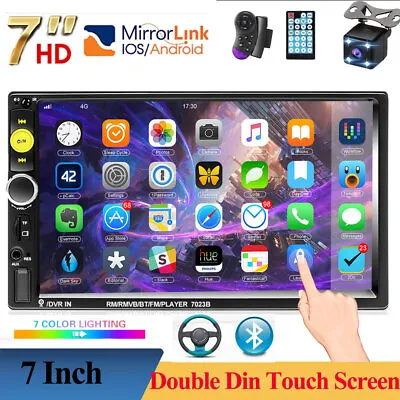 7  Car MP5 Player Bluetooth Touch Screen Stereo Radio USB FM Double 2DIN +Camera • $32.99