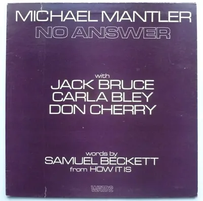 Michael Mantler No Answer - SLEEVE ONLY NO RECORD LP Virgin WATT2 VG 1974 GATEFO • $13.62