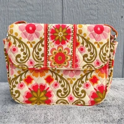 Vera Bradley Folkloric Rachel Crossbody Bag Flap Front Retro Floral Adjustable • $17.99