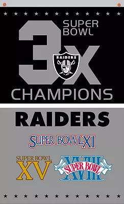 Oakland Raiders Football 3x Champions Memorable Flag 90x150cm 3x5ft Best Banner • $13.95