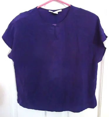 Vintage Young Attitudes Women's Sleeveless Purple Silk Blouse - Sz 14 • $11.99