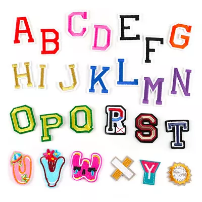 Embroidered Alphabet Patches Set 26 English Letters Iron On Sew On Fabric Badge • £3.59