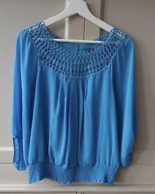 Ladies Blue Blouse M&S Limited Collection Size 10 • £4.99