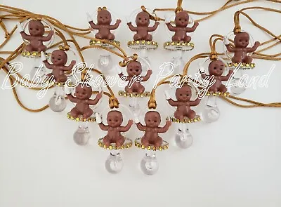 12 Prince Pacifier Necklace Baby Shower Favors Game It's A Boy African American • $15.99