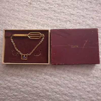 Swank Mason Freemason Vintage Pendant Chain Tie Bar Clip In Original Box • $12.13