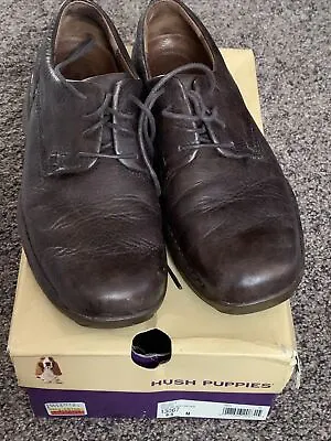 Vintage Hush Puppie Belleville Oxford Brown Leather Shoes Sz 8.5 Great Condition • $25