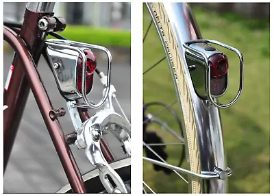 $19.50 • Buy Bicycle Fender Light / Vintage Bike Tail Light / Retro Rear Light / Chrome LED