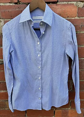 WORN ONCE Rhodes & Beckett Shirt Blue White 100% Egyptian Cotton Work Corporate • $19
