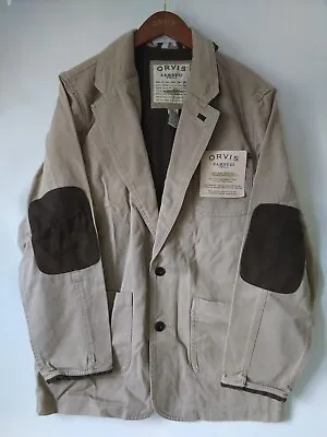 Orvis Zambezi Twill Hunting Safari Jacket Sport Coat Size 40 W/Wood Orvis Hanger • $99