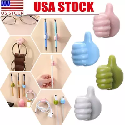 10PCS Thumbs Up Shaped Wall Hook Plug Cable Holder Key Towel Wall Hanger • $3.22