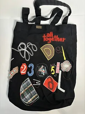 Desigual Black Canvas Cloth Bag/Tote Large 17”x13” • $18.60