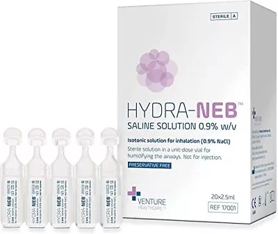 Hydra-Neb 50ml Isotonic Saline Solution 0.9% NaCl - Inhalation Solution For N... • £8.73