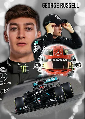 George Russell Poster Formula 1 Mercedes F1 High Quality Print Wall Art A3 & A4  • £6.95