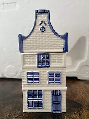 Vtg Delft Blue Jar Holland Ceramics Figural Traditional Canal House 6.75'' Tall • $19.99