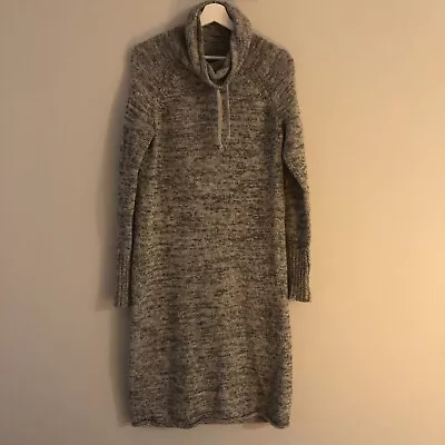 Athleta Sweater Dress 100% Merino Extra Fine Wool Size M Gray Knit • $24.99