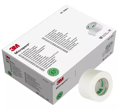 3M Micropore Paper Surgical Medical Tape White (Box Of 12 Rolls) • $13.60