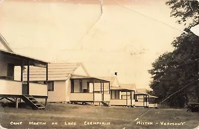 Postcard Milton Vermont: Camp Martin On Lake Champlain • $3.50