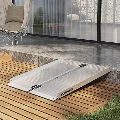 EQUIPMED Folding Wheelchair Ramp 91cm 272kg Rated Portable Access Aluminium • $152