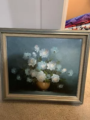 Robert Cox Signed Oil Painting Roses Flowers Vase Still Life Framed Vintage • $100