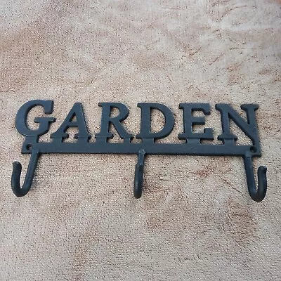 Vintage Cast Iron Garden Tool Hook Shed Tidy • £14.99