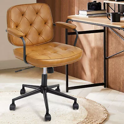 PU Leather Mid Back Executive Office Chair Ergonomic Computer Executive Swivel • $90.12