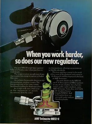 1977 AMF Swimaster MR12-II Single Hose Regulator US Navy Vintage Print Ad • $9.99