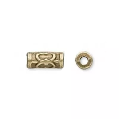 Antiqued Brass Steampunk Fancy Carved Round Tube Beads 10 Pcs • $6.95