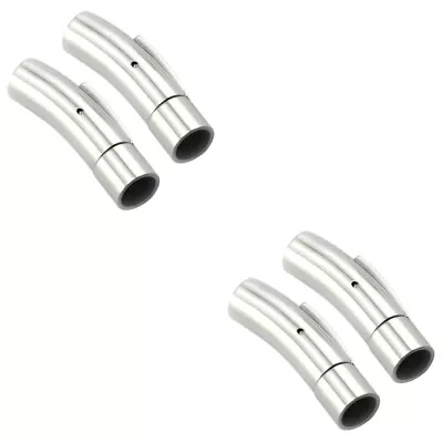  4 Pcs Stainless Steel Magnetic Clasp Fits For Diameter 5mm Round Leather Cord • £10.48