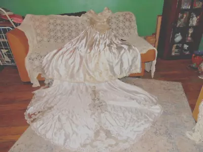 Vintage Gorgeous!  Bridal Originals White Satin Wedding Dress Size 8 • $150