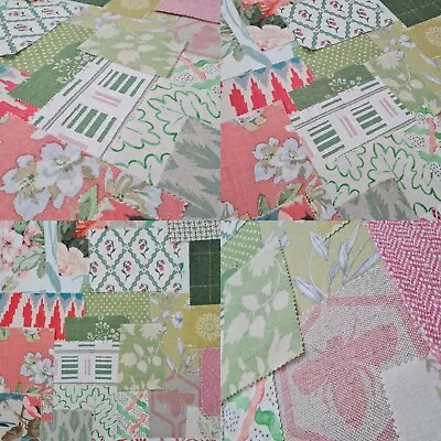 Multi Prints & Pattern Pinks & Greens Fabric Swatch Mood Board Bundle - P&P Inc • £8.95