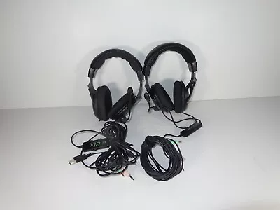 $19.95 • Buy Lot Of 2 Turtle Beach Ear Force X12 Black Headset For XBOX 360 Or PC Tested*READ
