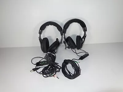 Lot Of 2 Turtle Beach Ear Force X12 Black Headset For XBOX 360 Or PC Tested*READ • $19.95