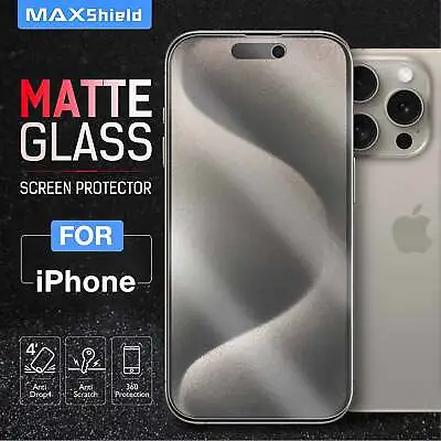$10.99 • Buy Matte Tempered Glass Screen Protector For IPhone 15 14 13 11 12 Pro Max XR