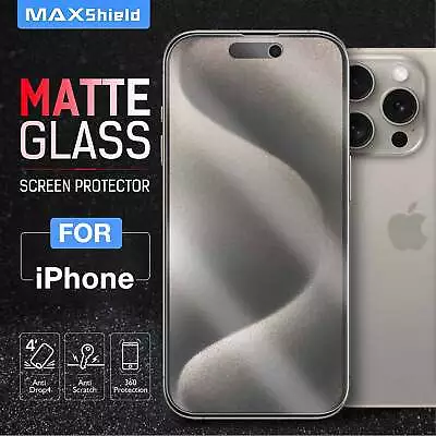 Matte Tempered Glass Screen Protector For IPhone 15 14 13 11 12 Pro Max XR • $7.95