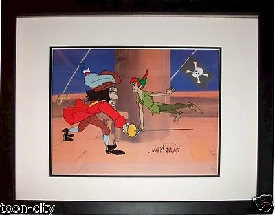 🔴 Captain Hook Peter Pan Sword Hand Signed Walt Disney Sericel Cel Jolly Roger • $358.67