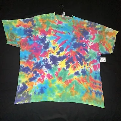 3XL Hand Tie Dye Pastel Rainbow Scrunch T-shirt Unisex • £12