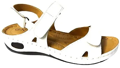 Ladies Womens Comfort Open Toe Low Mid Heel Wedge Summer Walking Sandals Shoes • £7.95