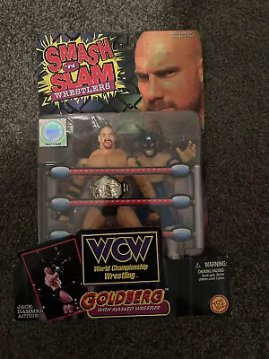 WCW Toybiz Smash N Slam Goldberg With Blue Masked Wrestler RARE • $350