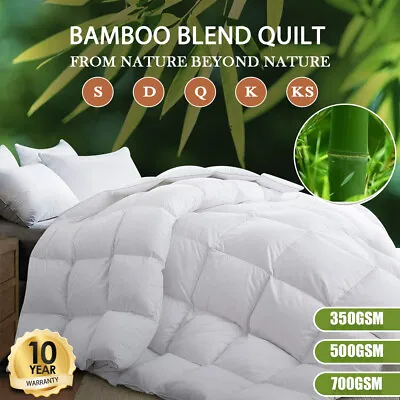 $50.99 • Buy Comfort 350/500/700 GSM Luxury Bamboo Blend Quilt Duvet Doona Winter Summer NEW