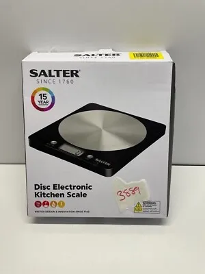 Salter 1036 5Kg S/Steel Disc Electronic Digital Kitchen Scales Aquatronic Black • £17.89