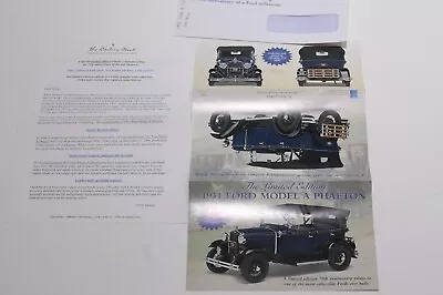 Danbury Mint 1931 Ford Model A Phaeton Brochure Only • $15