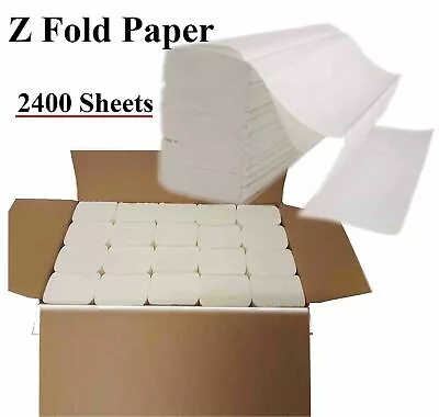 Luxury White 2ply Z Fold Paper Hand Towels MultiFold - Case Of 2400 Napkins • £21.99