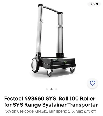 £69 • Buy Festool SYS-Roller 100 Hand Truck - 498660 .