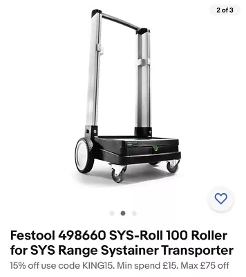 £69 • Buy Festool SYS-Roller 100 Hand Truck - 498660 .